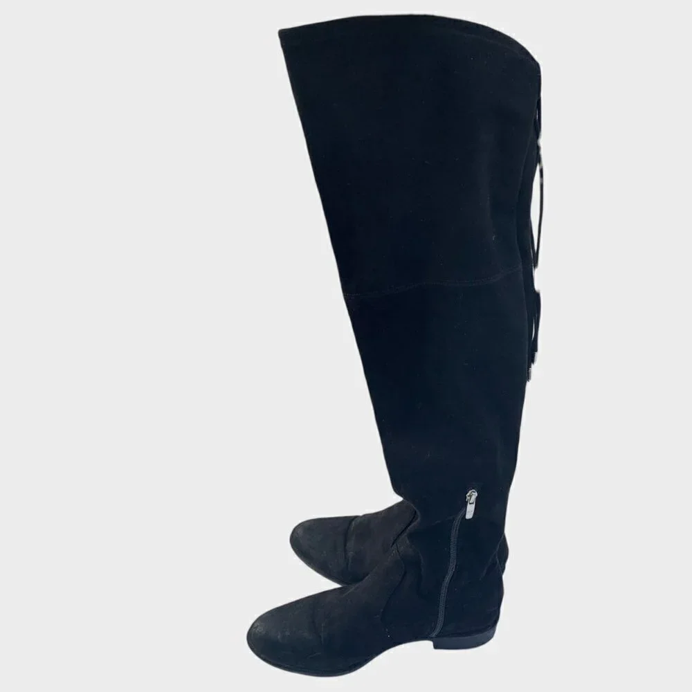 Marc Fisher Suede Over the Knee Boots Black Size 9W